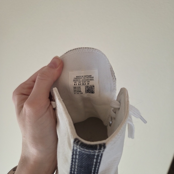 Converse Chuck Taylor Platform Retro Denim Shoe In White Size 8.5 - Picture 11 of 11